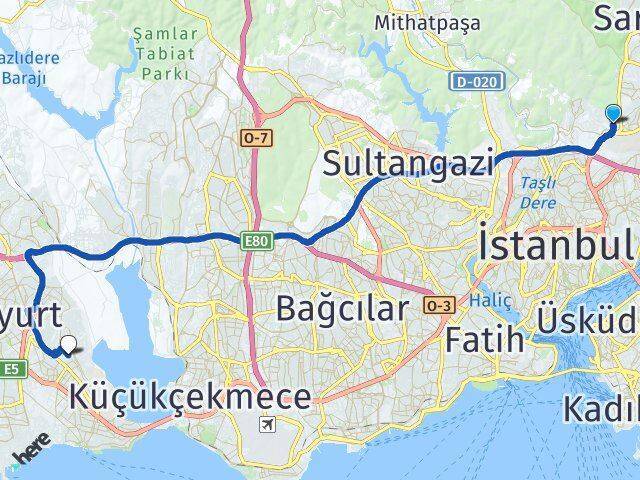 42 Maslak Firuzköy Arası Kaç Km - Yol Tarifi