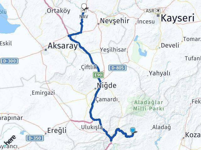 Gerdibi Kapadokya Havalimanı Arası Kaç Km - Yol Tarifi