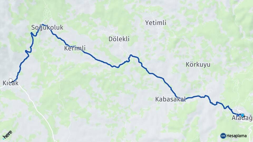 Adana Aladağ Kıcak Aladağ Arası Kaç Km - Yol Haritası