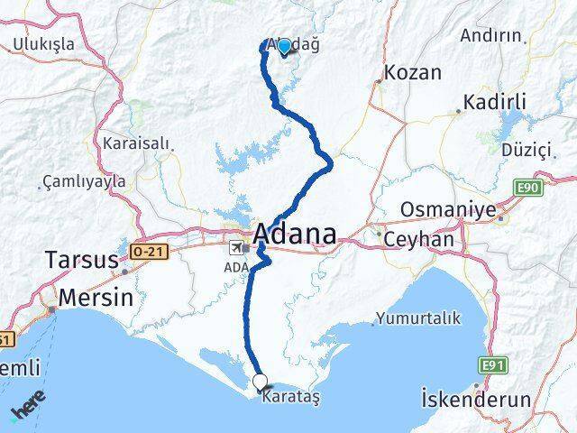 Kızıldam Karataş Arası Kaç Km - Yol Tarifi