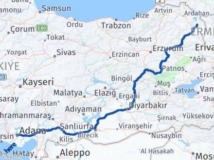 Adana Arpaçay Kars Arası Kaç Km - Yol Haritası