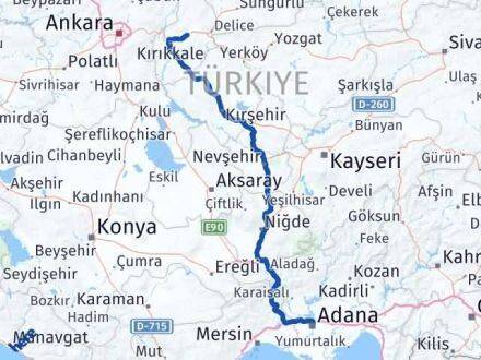 Adana Balışeyh Kırıkkale Arası Kaç Km - Yol Haritası