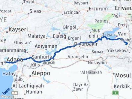 Adana Başkale Van Arası Kaç Km - Yol Haritası