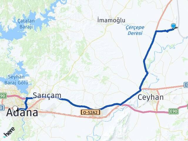 Ağaçlı Adana Havalimanı Arası Kaç Km - Yol Tarifi
