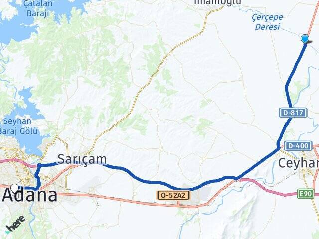 Çatalhüyük Adana Havalimanı Arası Kaç Km - Yol Tarifi