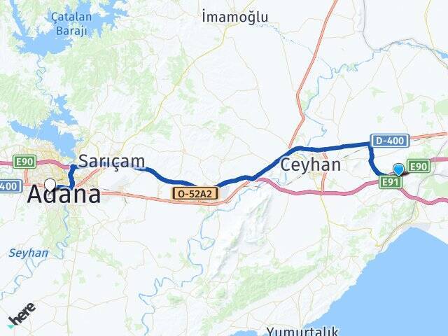 Dokuztekne Adana Havalimanı Arası Kaç Km - Yol Tarifi