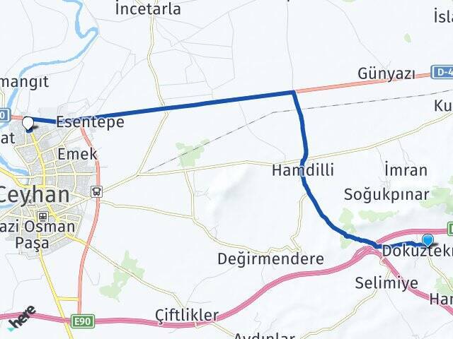 Dokuztekne Belediye Evleri Arası Kaç Km - Yol Tarifi
