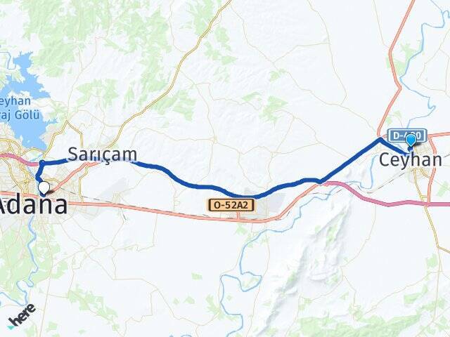 Küçükkırım Yüreğir Otogarı Arası Kaç Km - Yol Tarifi