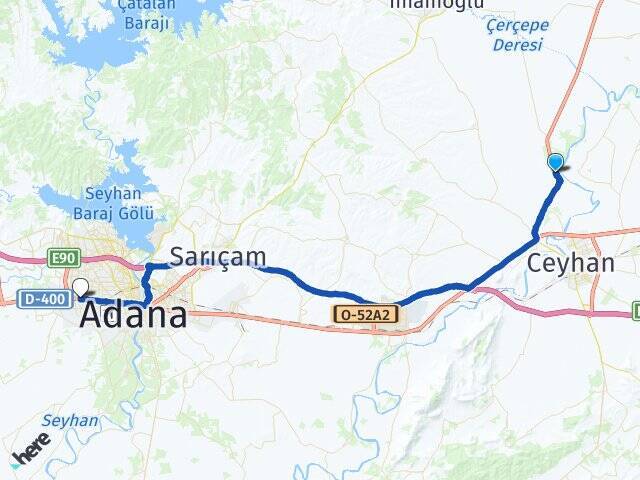 Mercimek Adana Otogarı Arası Kaç Km - Yol Tarifi