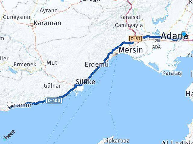 Yılankale Akdeniz Arası Kaç Km - Yol Tarifi