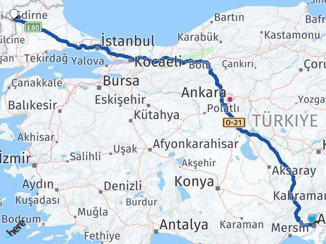 Belediye Evleri Edirne Arası Kaç Km - Yol Tarifi