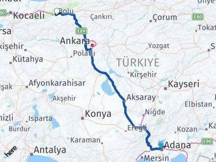 Çukurova Bolu Arası Kaç Km - Yol Tarifi
