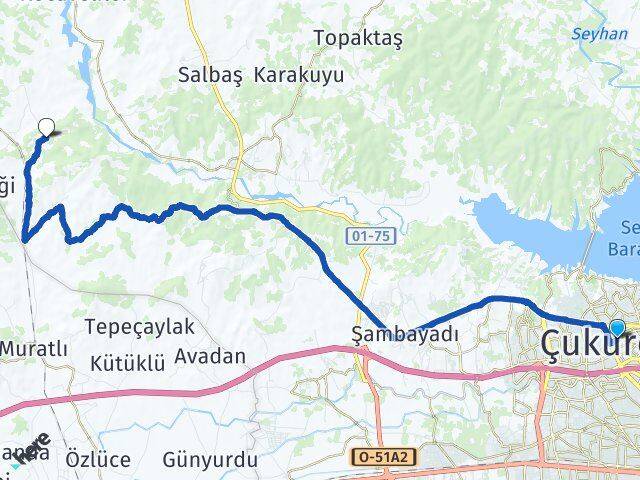 Adana Çukurova Bozcalar Çukurova Arası Kaç Km - Yol Haritası