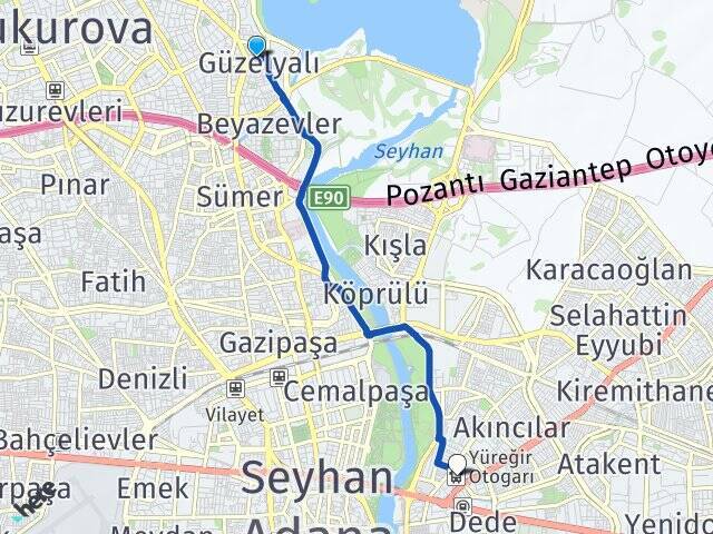 Güzelyalı Yüreğir Otogarı Arası Kaç Km - Yol Tarifi