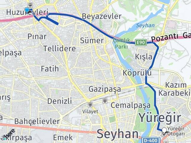 Huzurevleri Yüreğir Otogarı Arası Kaç Km - Yol Tarifi