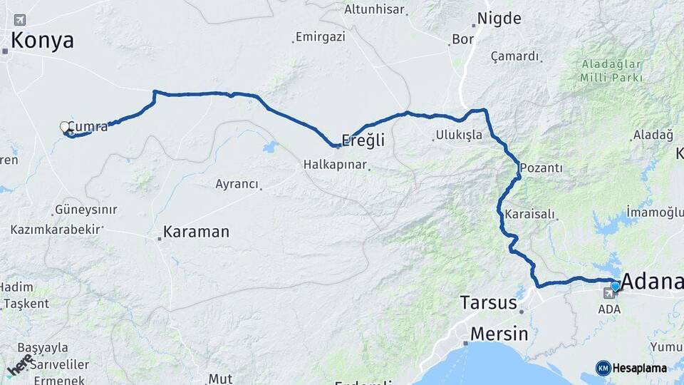 Adana Çumra Arası Kaç Km - Yol Tarifi