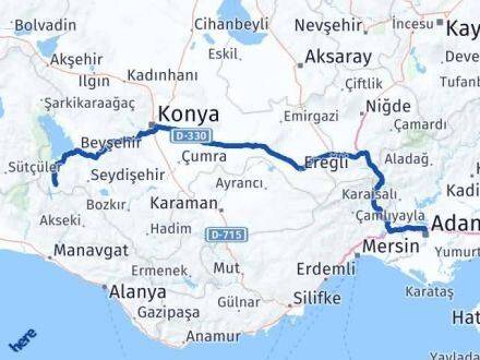 Adana Derebucak Konya Arası Kaç Km - Yol Haritası