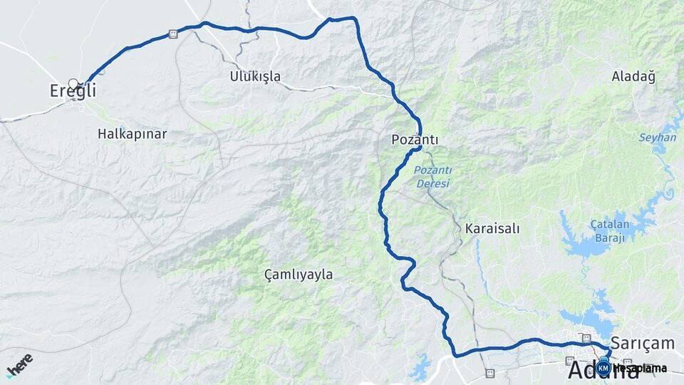 Adana Ereğli Arası Kaç Km - Yol Tarifi