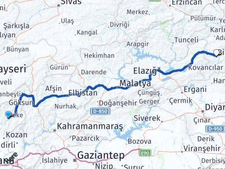 Feke Bingöl Arası Kaç Km - Yol Tarifi