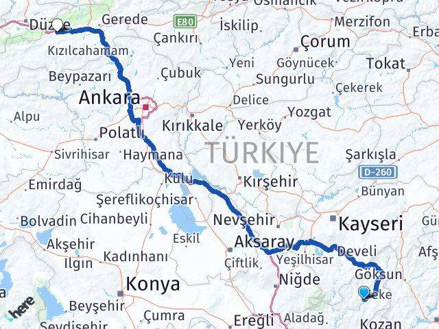 Feke Bolu Arası Kaç Km - Yol Tarifi
