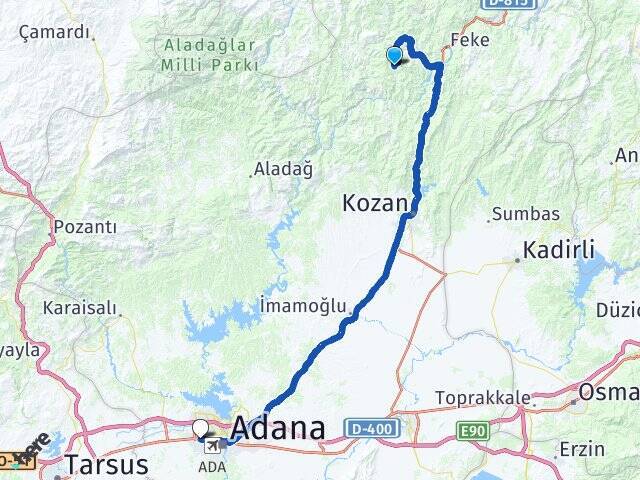 Kayadibi Adana Otogarı Arası Kaç Km - Yol Tarifi