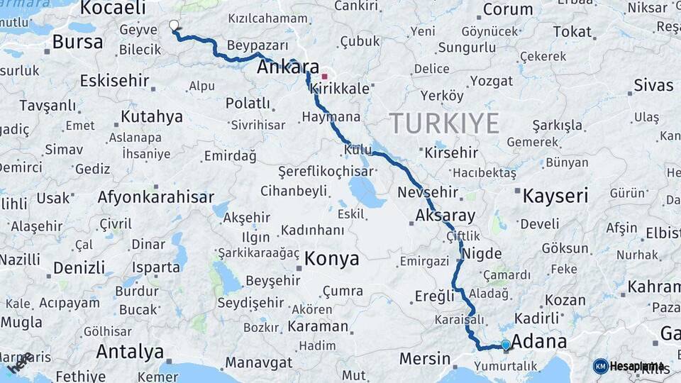 Adana Göynük Arası Kaç Km - Yol Tarifi