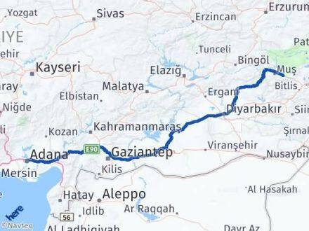 Adana Hasköy Muş Arası Kaç Km - Yol Haritası