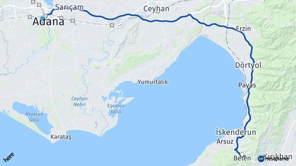 Adana Havalimanı Belen Arası Kaç Km - Yol Tarifi