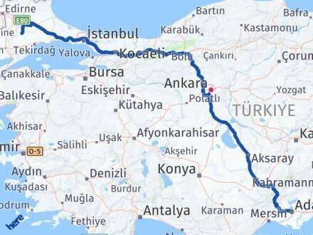 Adana Hayrabolu Tekirdağ Arası Kaç Km - Yol Haritası