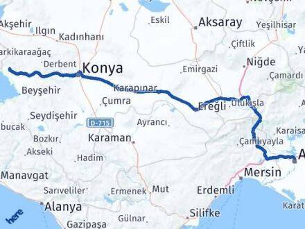 Adana Hüyük Konya Arası Kaç Km - Yol Haritası