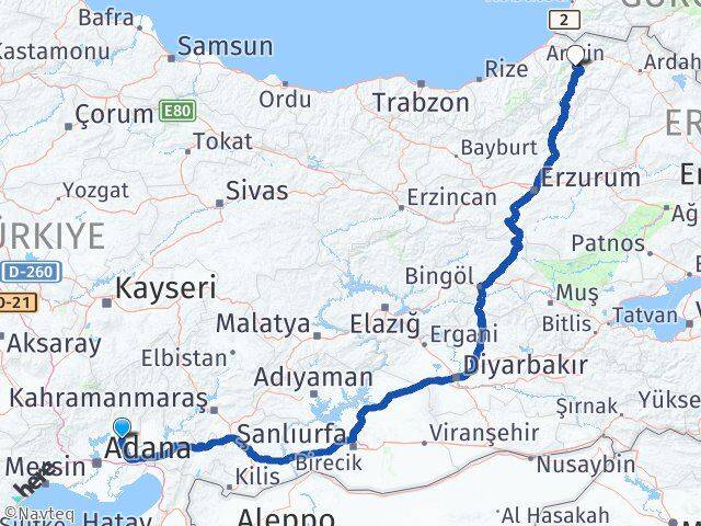 İmamoğlu Artvin Arası Kaç Km - Yol Tarifi