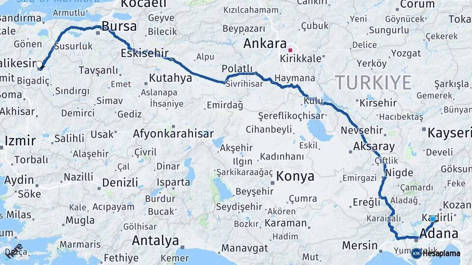 İmamoğlu Balıkesir Arası Kaç Km - Yol Tarifi
