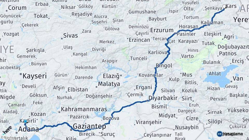 İmamoğlu Kars Arası Kaç Km - Yol Tarifi