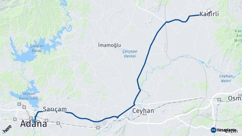 Adana Kadirli Osmaniye Arası Kaç Km - Yol Haritası