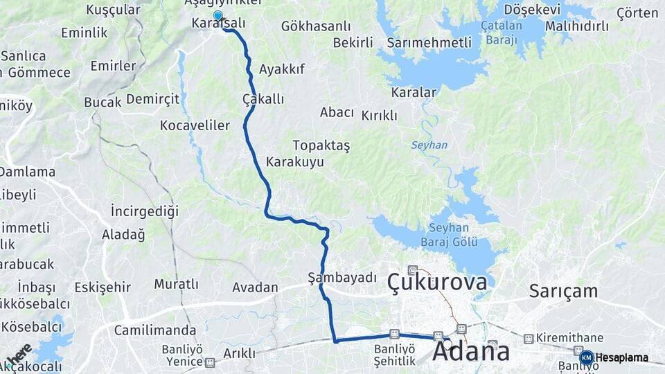 Karaisalı Adana Havalimanı Arası Kaç Km - Yol Tarifi