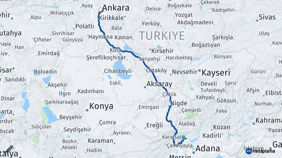 Karaisalı Ankara Arası Kaç Km - Yol Tarifi