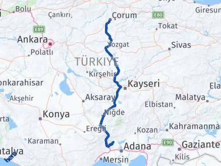 Karaisalı Çorum Arası Kaç Km - Yol Tarifi