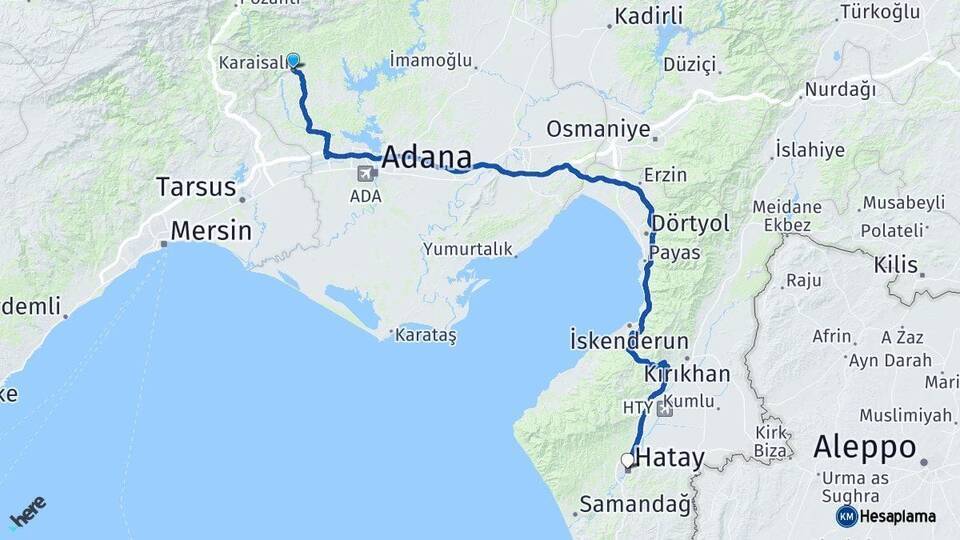 Karaisalı Hatay Arası Kaç Km - Yol Tarifi