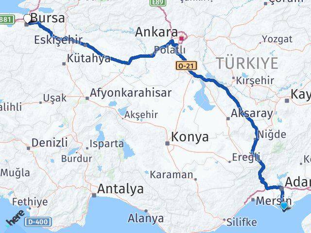 Karataş Bursa Arası Kaç Km - Yol Tarifi