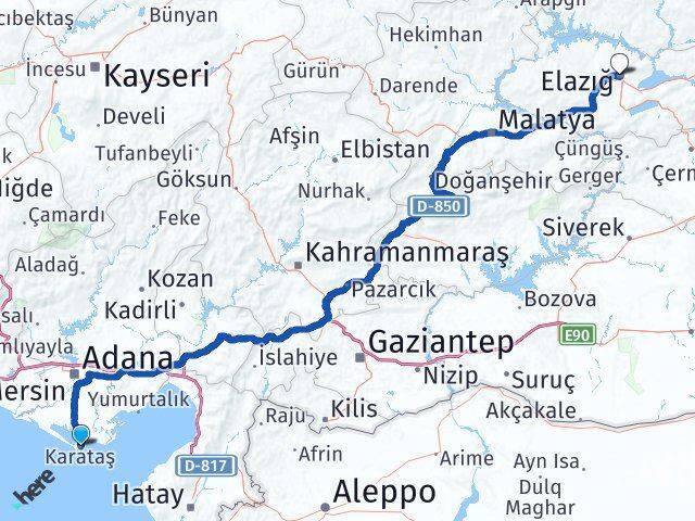 Karataş Elazığ Arası Kaç Km - Yol Tarifi