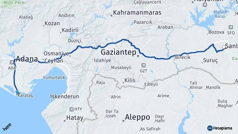 Karataş Şanlıurfa Arası Kaç Km - Yol Tarifi