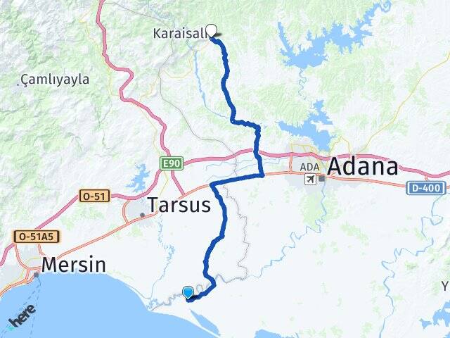Adana Karataş Tabaklar Karaisalı Arası Kaç Km - Yol Haritası