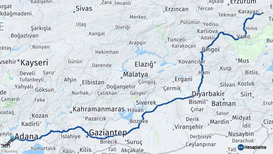 Adana Karayazı Arası Kaç Km - Yol Tarifi