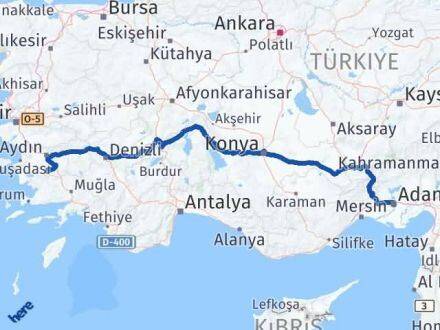 Adana Karpuzlu Aydın Arası Kaç Km - Yol Haritası