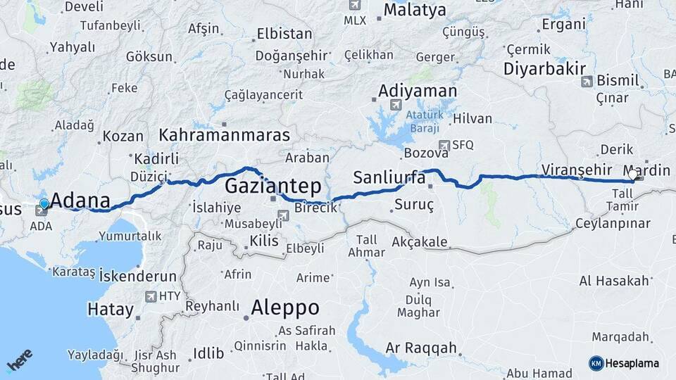 Adana Kızıltepe Arası Kaç Km - Yol Tarifi