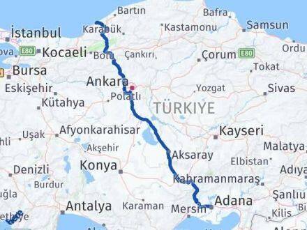 Adana Kozlu Zonguldak Arası Kaç Km - Yol Haritası