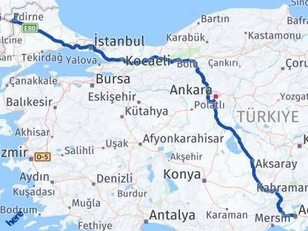 Adana Lalapaşa Edirne Arası Kaç Km - Yol Haritası