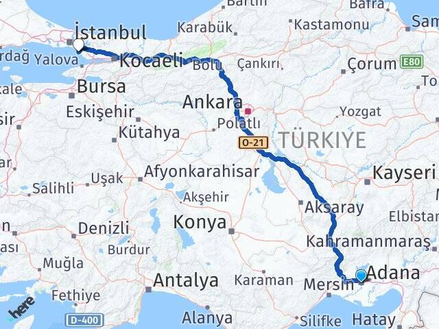 Adana Merkez Park Kartal Arası Kaç Km - Yol Tarifi