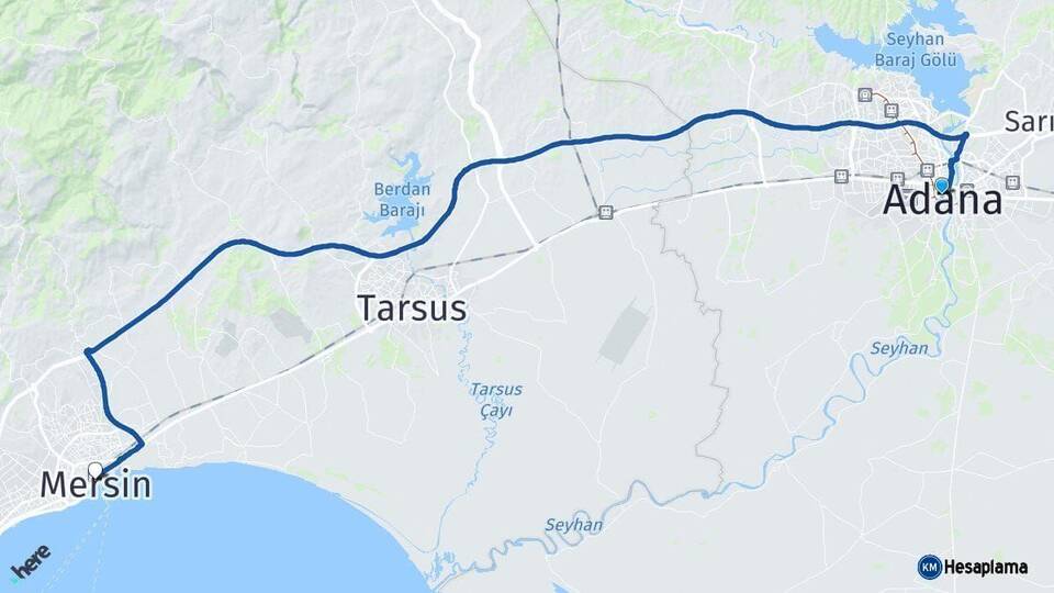 Adana Mersin Arası Kaç Km - Yol Haritası