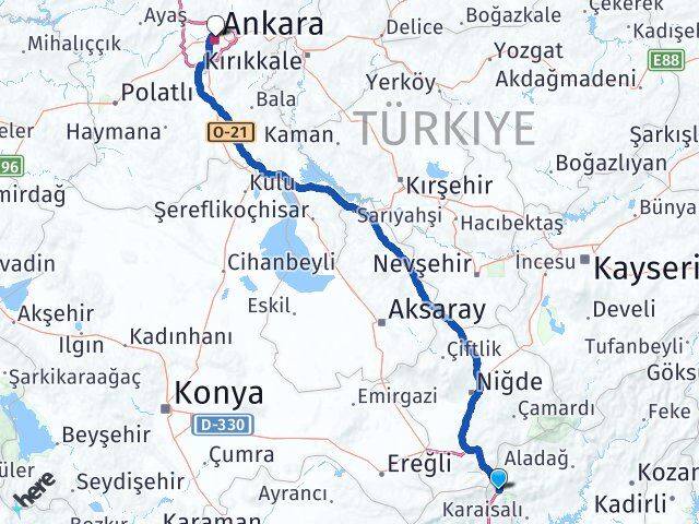 Adana Pozantı Altındağ Ankara Arası Kaç Km - Yol Haritası